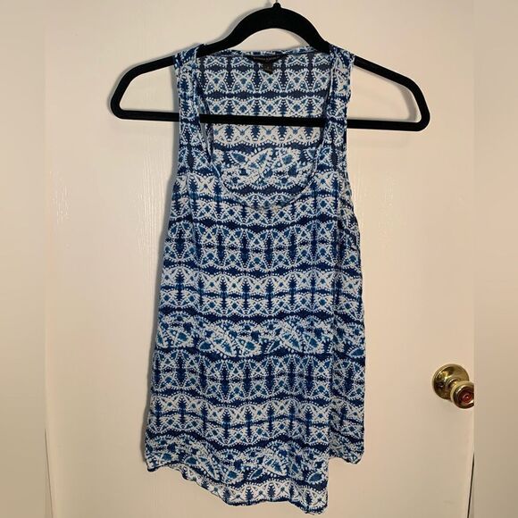 Banana Republic GUC blue patterned tie dye tank top size Small - Picture 1 of 4